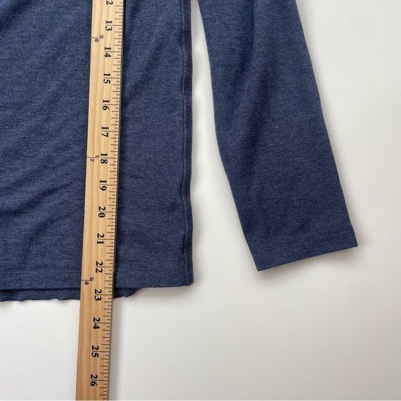 LUNYA Women's Heathered Blue Pima Cotton Crew Neck Long Sleeve Tee Size Small - Picture 7 of 7